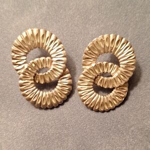 Vintage sterling silver statement earrings — bold and super rare design!